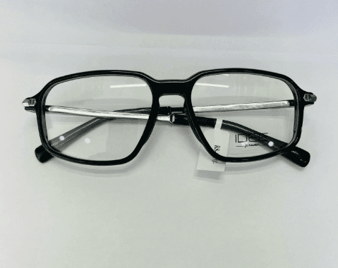Glossy Black Geometric Square Eyewear